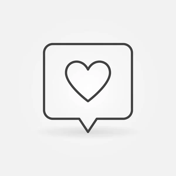 Speech Bubble with Heart vector concept line icon — Stock Vector