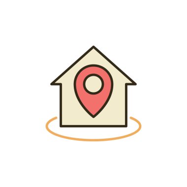 Ev veya Ev Konumu vektör konsepti renkli simge
