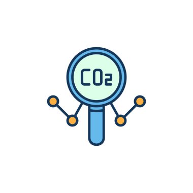 CO2 Grafik renkli vektör simgesiyle büyüteç