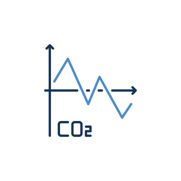 Dióxido de carbono CO2 Línea Gráfico vector línea moderna icono — Archivo Imágenes Vectoriales