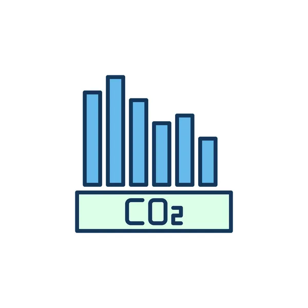 CO2 이산화 탄소 산화 바 차트 벡터 개념 창조 아이콘 — 스톡 벡터