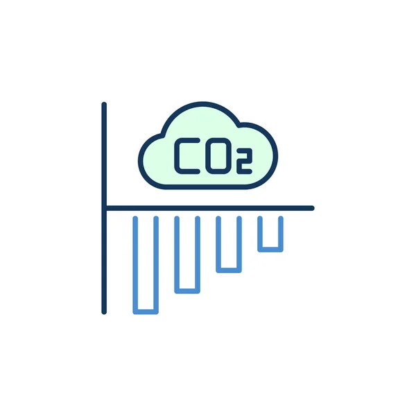 ( 영어 ) CO2 Cloud with Bar Chart vector concept Modern icon — 스톡 벡터