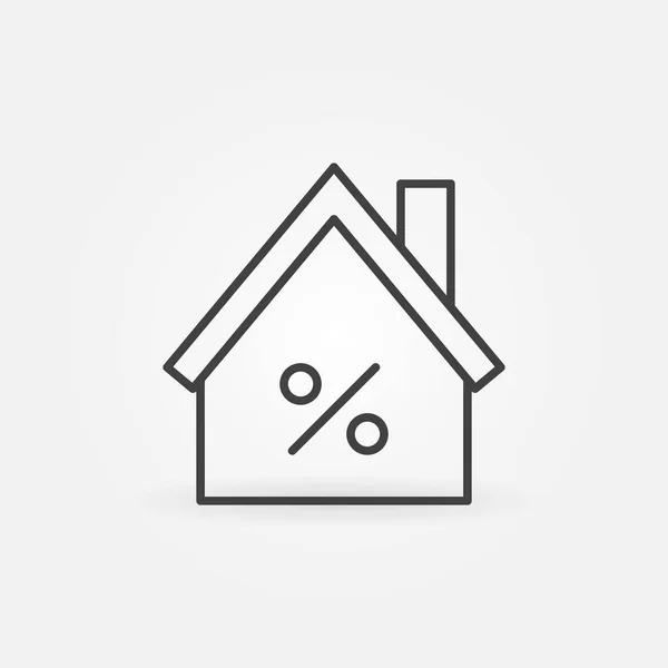 Casa con sconto o percentuale icona concetto vettoriale — Vettoriale Stock
