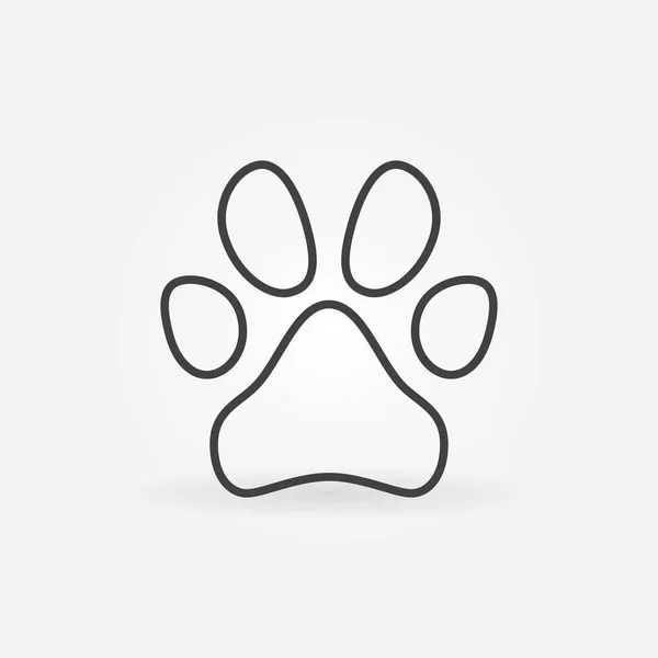 Dog Paw vector Animal Footprint concept line icon or symbol — Stock Vector