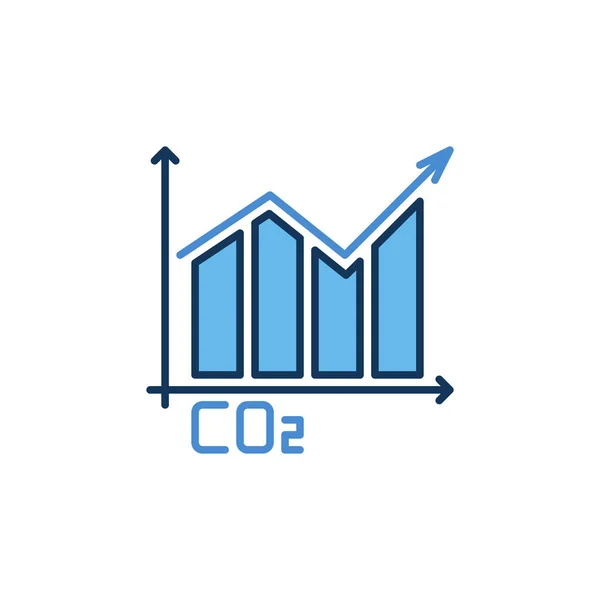 Diagram CO2 z koncepcją wektora strzałki nowoczesna ikona — Wektor stockowy