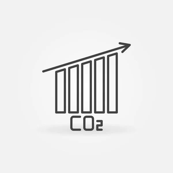 Icono de concepto gráfico de barras de dióxido de carbono CO2 — Vector de stock
