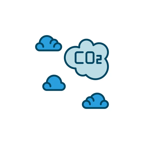 Carbon Dioxide CO2 and Clouds vector concept colored icon — Stock Vector