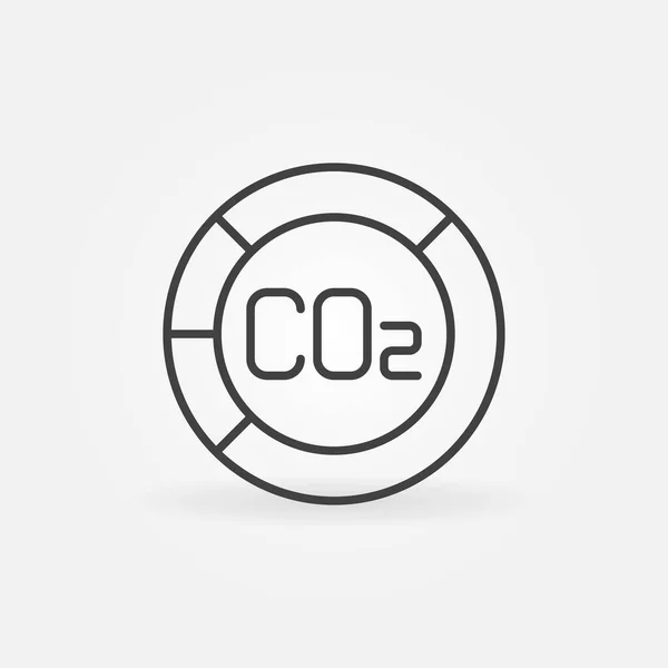 Dioxyde de carbone CO2 Pie Chart icône vectorielle de ligne de concept — Image vectorielle