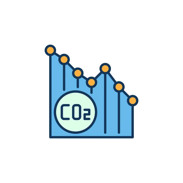 Carbon Dioxide CO2 Chart icona colorata concetto vettoriale — Vettoriale Stock