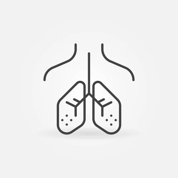 Vector pulmonar concepto de línea delgada icono o símbolo — Vector de stock