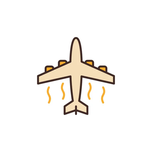Konsep vektor pesawat berwarna ikon atau logo - Stok Vektor