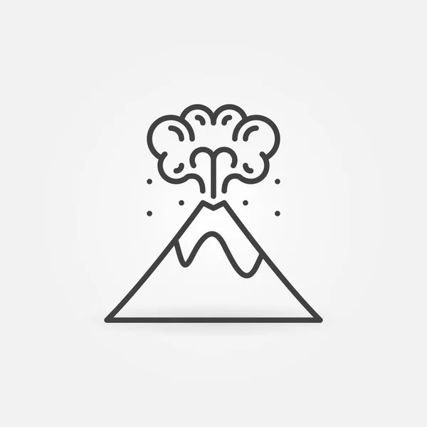 Icono lineal del volcán. Vector Volcánico símbolo de línea de erupción — Vector de stock