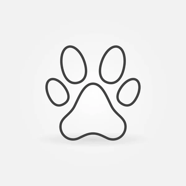 Cão ou gato bonito Paw Print vetor ícone conceito de linha fina —  Vetores de Stock