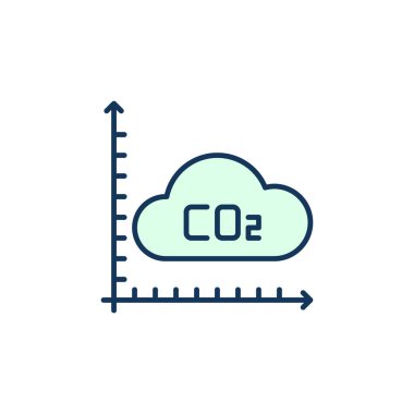 CO2 Karbon Dioksit Bulut vektör konsepti simgesine sahip grafik