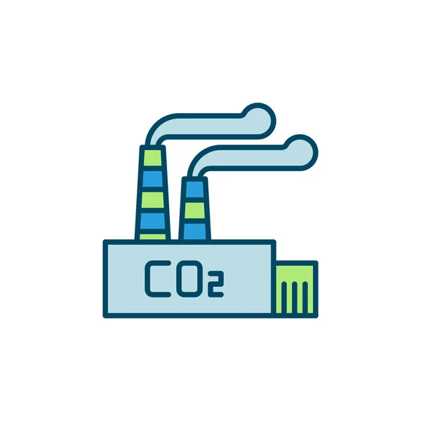 Zanieczyszczenie powietrza Carbon Dioxide vector colored icon — Wektor stockowy