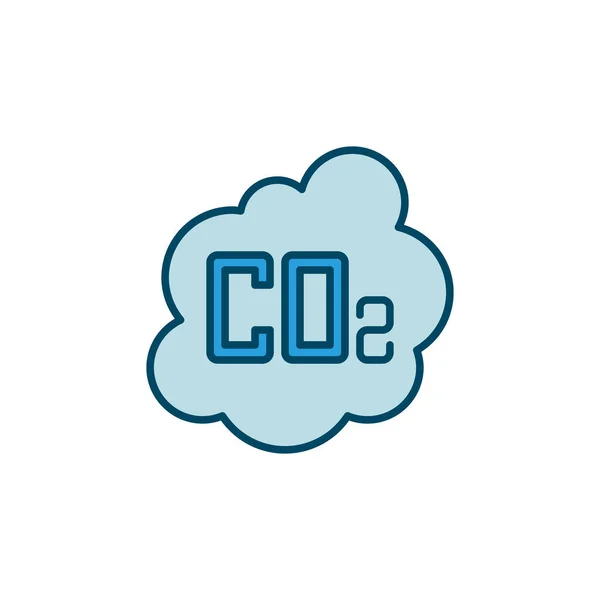 CO2 Ditlenek węgla koncepcja wektor nowoczesny kolorowy ikona — Wektor stockowy