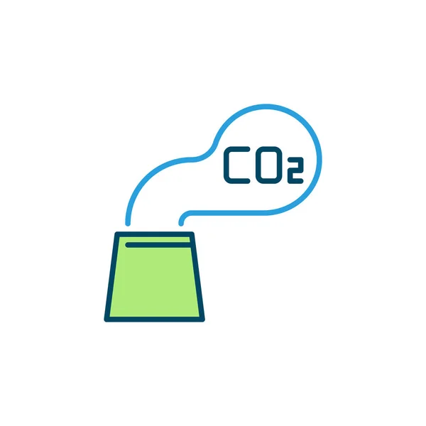 Rura z tlenkiem węgla CO2 wektor gazu kolorowa ikona — Wektor stockowy