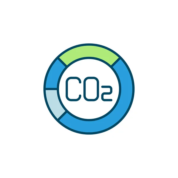 Conceito de vetor de gráfico de torta de CO2 Ícone colorido de dióxido de carbono — Vetor de Stock
