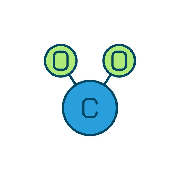 CO2二氧化碳化学方程式矢量彩色图标 — 图库矢量图片