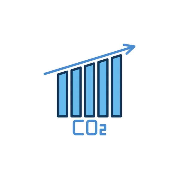 CO2 - Gráfico de barras de dióxido de carbono con icono de color flecha — Archivo Imágenes Vectoriales
