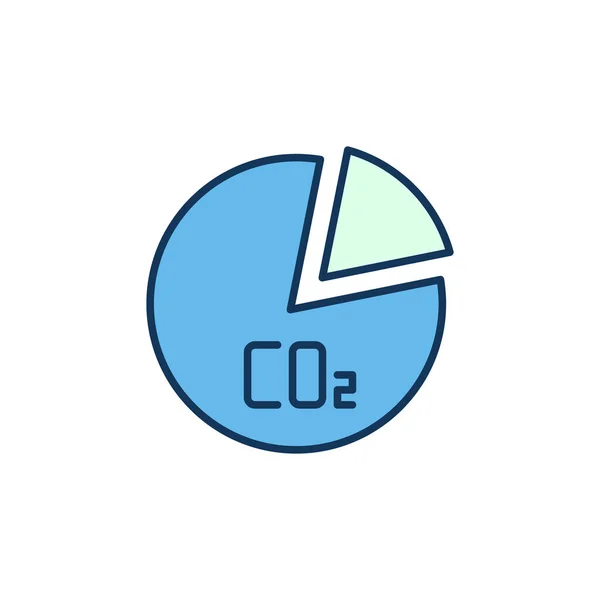 CO2 Pie Chart Vektorkonzept farbiges modernes Symbol — Stockvektor