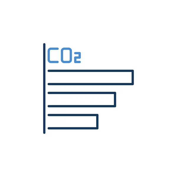 Diossido di carbonio CO2 Bar Chart vector concept modern icon — Vettoriale Stock