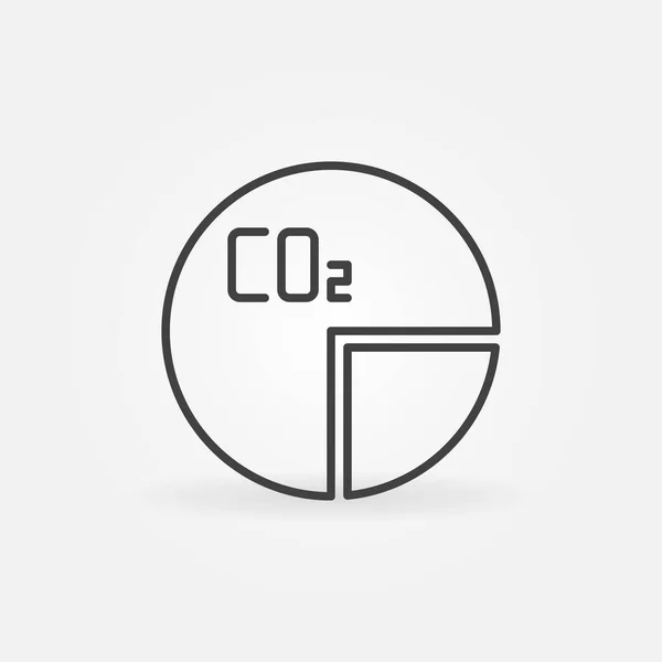 Icono de línea de gráfico de pastel de CO2 - Vector símbolo de dióxido de carbono — Vector de stock