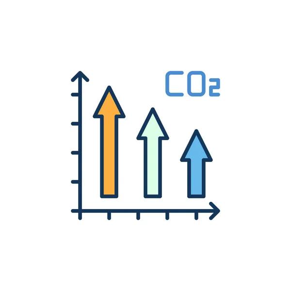 Grafico CO2 biossido di carbonio con icona colorata vettore frecce — Vettoriale Stock