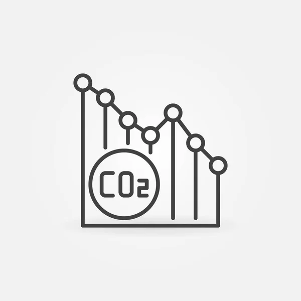 Dioxyde de carbone CO2 Graphique concept vectoriel icône linéaire — Image vectorielle