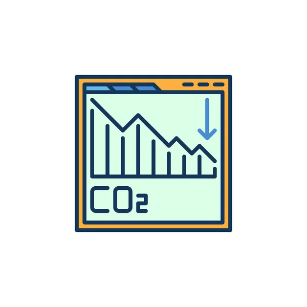 Página Web com conceito de vetor de gráfico de CO2 ícone colorido — Vetor de Stock
