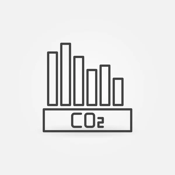 सीओ 2 कार्बन डाइऑक्साइड बार चार्ट आउटलाइन वेक्टर न्यूनतम प्रतीक — स्टॉक वेक्टर