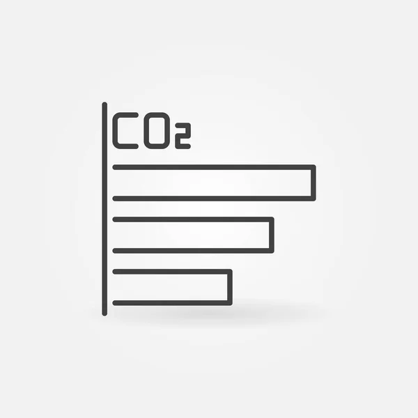 Koolstofdioxide CO2 Bar Grafiek vector concept lijn pictogram — Stockvector