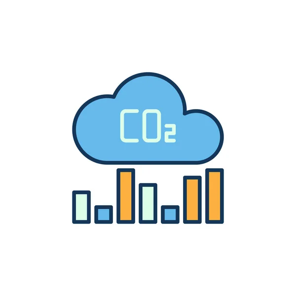 Gráfico de barras de nubes de CO2 vector concepto moderno icono — Vector de stock