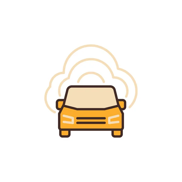 Auto CO2 icona dello scarico - vettore Inquinamento atmosferico segno colorato — Vettoriale Stock