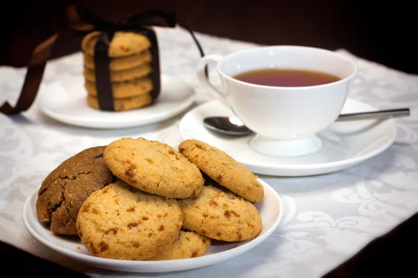 Te tid med cookies — Stockfoto