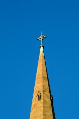 Church steeple with cross clipart