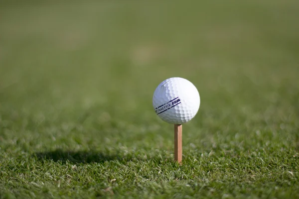 A golf ball on an unusual tee — Stock Photo, Image