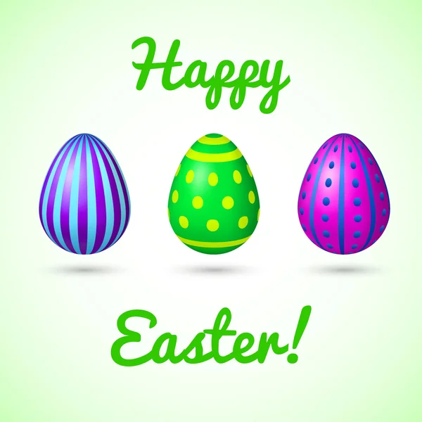 Boldog húsvéti kártya-val a színes tojásokat, vektoros illusztráció — Stock Vector