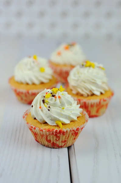 Muffins, gâteau à la crème, cupcake — Photo