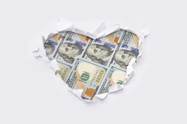 In my heart there is only room for the money — Stock Photo, Image