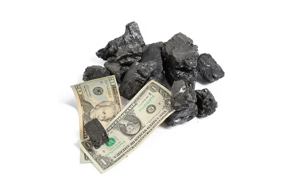 달러 기간에서 석탄 가격 — 스톡 사진