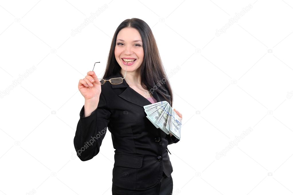 Business woman, business proposal, the operation of money and cu
