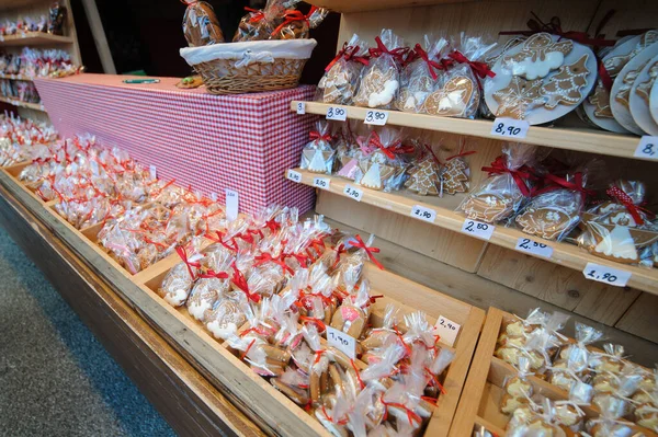 Pão Gengibre Tradicional Mercado Natal — Fotografia de Stock