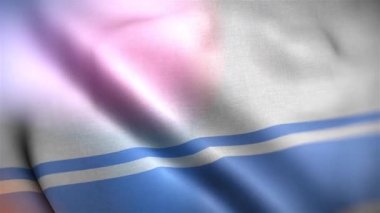 Uluslararası Altai Cumhuriyeti bayrağı. Altai Cumhuriyeti bayrağı kusursuz yakın plan el sallıyor. Bilgisayar Altai Cumhuriyeti bayrağı üretti. Rüzgarda dalgalanan kumaş desenli bayrağın 3D animasyonu.