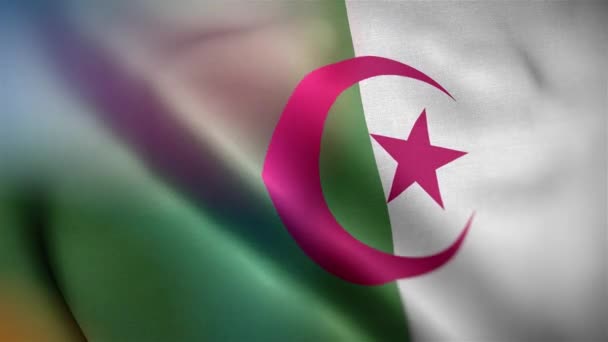 Bandiera Internazionale Dell Algeria Algeria Bandiera Senza Soluzione Continuità Primo — Video Stock