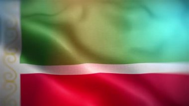 Uluslararası Çeçen Cumhuriyeti bayrağı. Çeçen Cumhuriyeti bayrağı kusursuz bir yakın plan el sallama animasyonu. Bilgisayar tarafından üretilen Çeçen Cumhuriyeti bayrağı. Rüzgarda dalgalanan kumaş desenli bayrağın 3D animasyonu.
