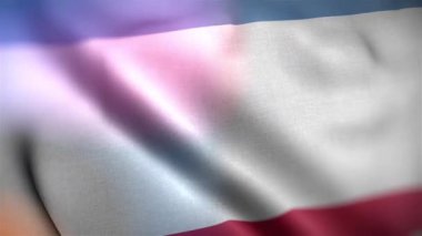 Kırım Bayrağı. Kırım bayrağı dikişsiz yakın plan el sallama animasyonu. Bilgisayar Kırım bayrağı oluşturdu. Rüzgarda dalgalanan kumaş desenli bayrağın 3D animasyonu.