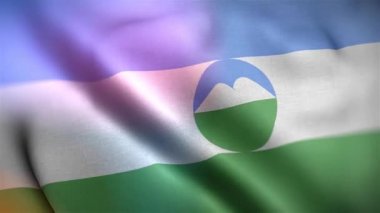 Uluslararası Kabardino-Balkaria bayrağı. Kabardino-Balkaria bayrağı kusursuz yakın plan el sallama animasyonu. Bilgisayar Kabardino-Balkaria bayrağı üretti. Rüzgarda dalgalanan kumaş desenli bayrağın 3D animasyonu.