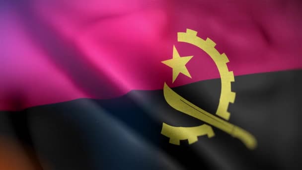 International Flag Angola Angola Flag Seamless Closeup Waving Animation Computer — Stock Video