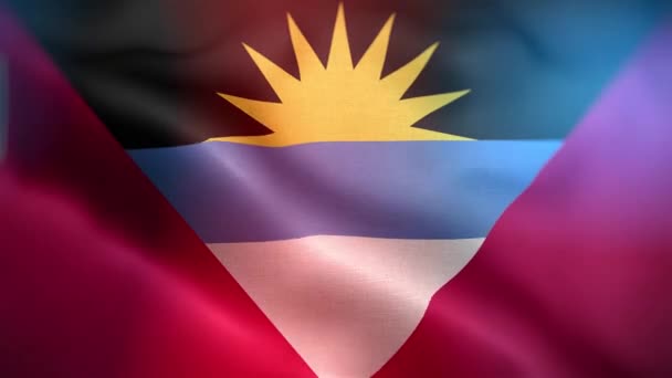 Bandera Internacional Antigua Barbuda Antigua Barbuda Bandera Inconsútil Primer Plano — Vídeos de Stock